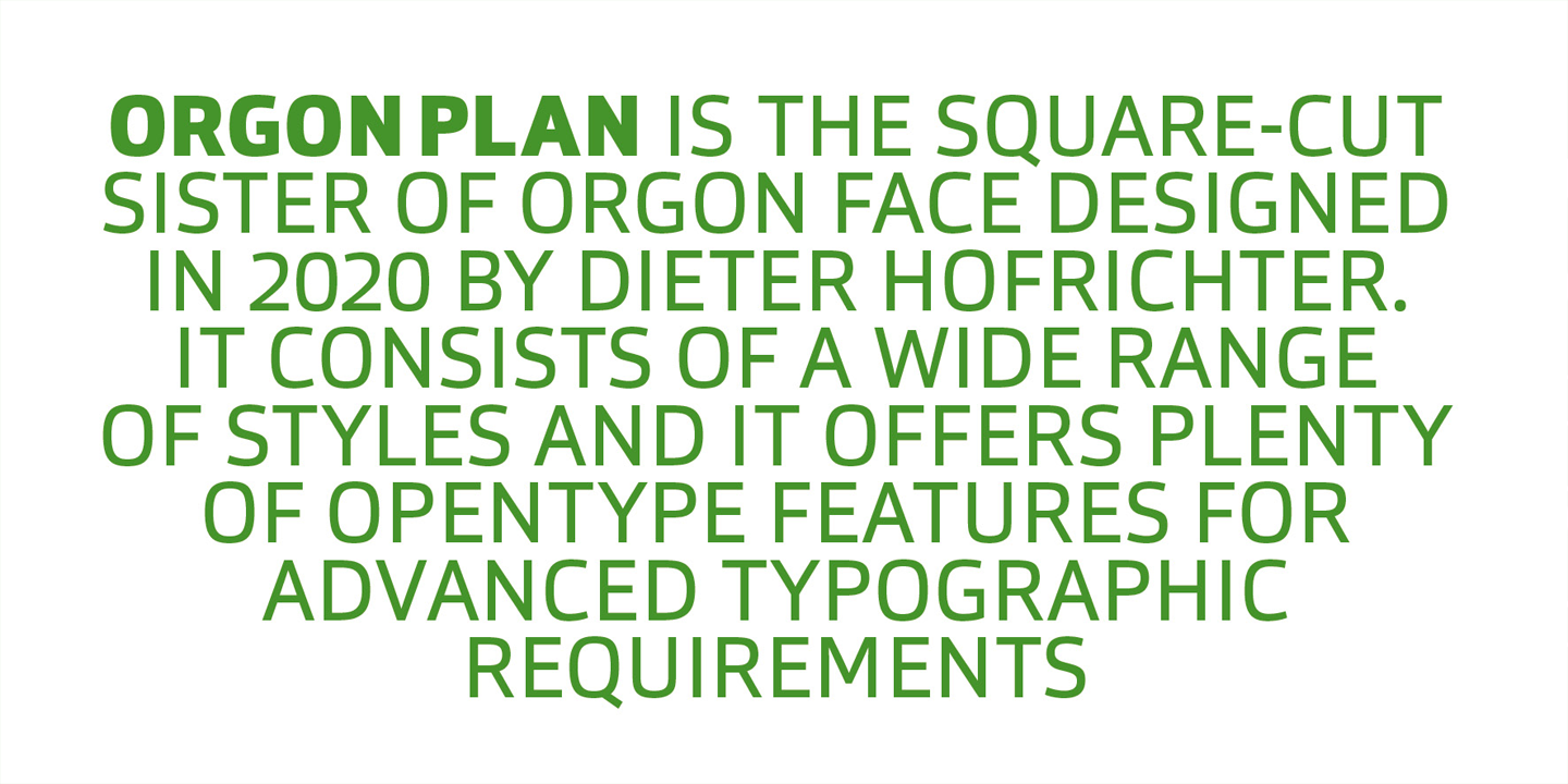 Пример шрифта Orgon Plan Extra Light